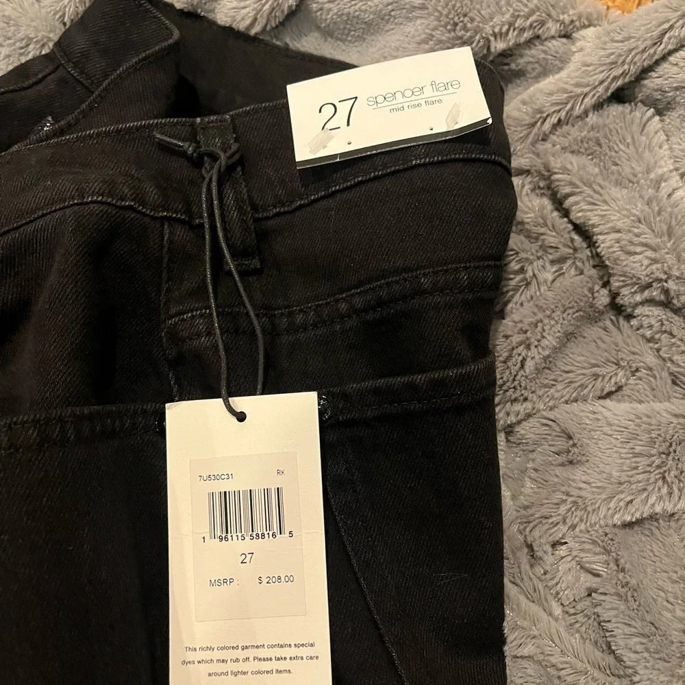 NWT 7 For All Mankind Black Flare Jeans